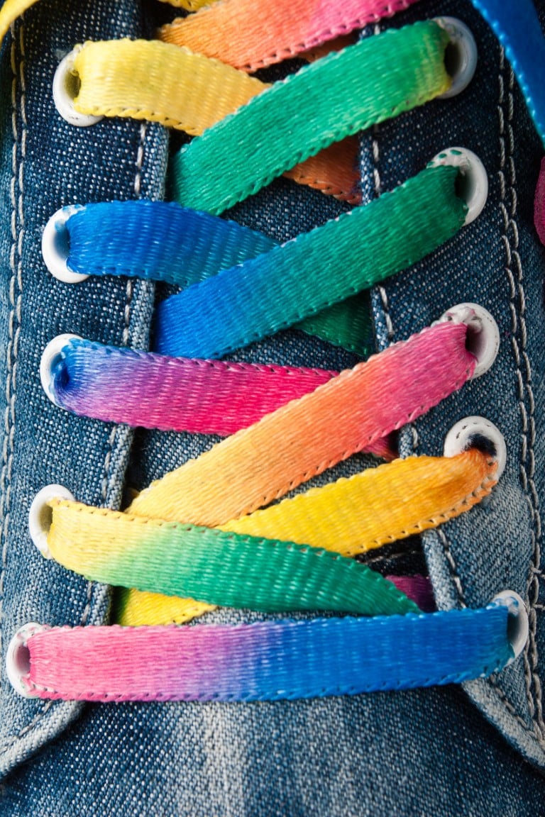 lacets colorés pour une touche de fun